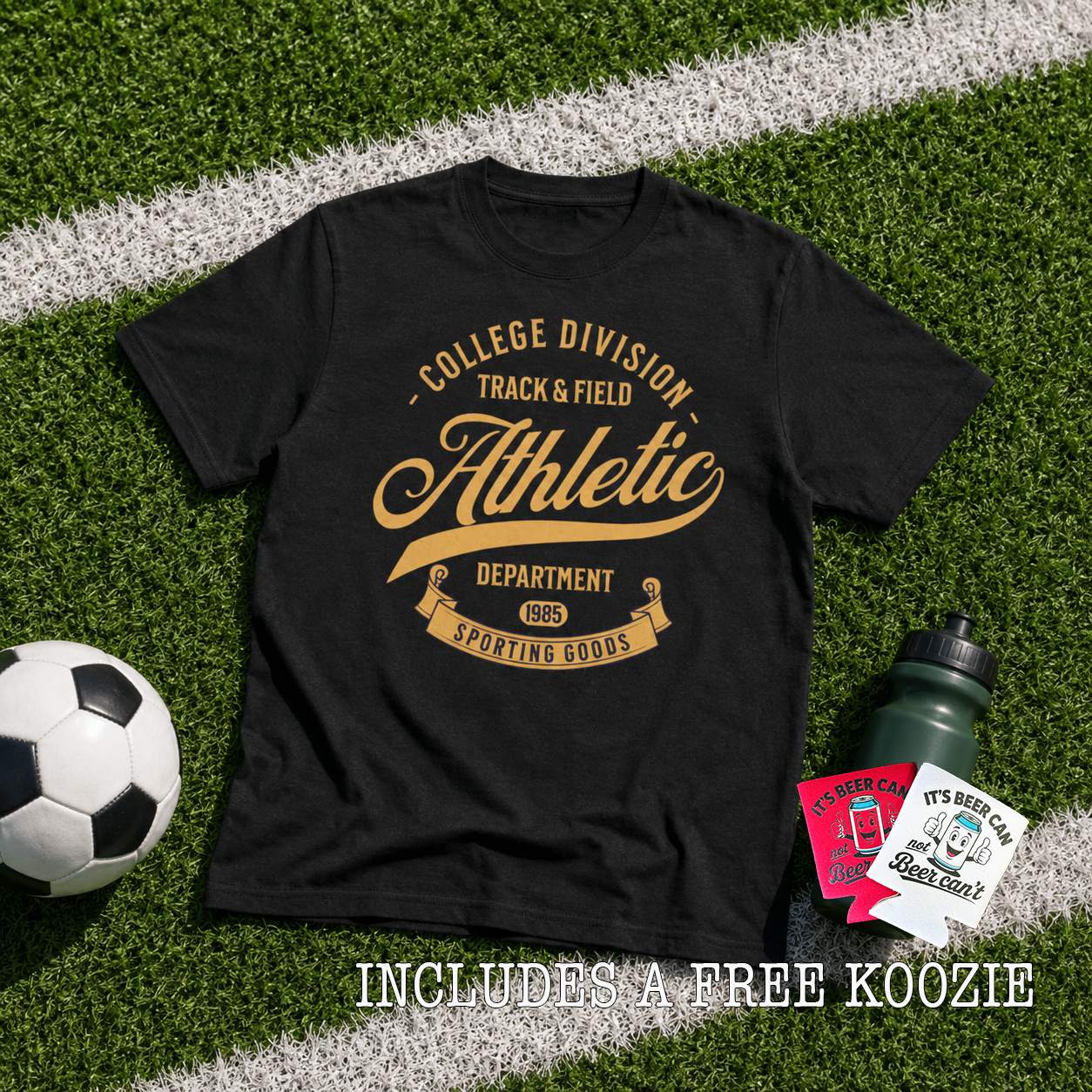 ATHLETIC DEPT. short sleeve t-shirt (+ FREE KOOZIE)