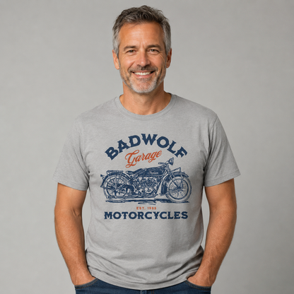 BADWOLF Motorcycles t-shirt (+ FREE KOOZIE)