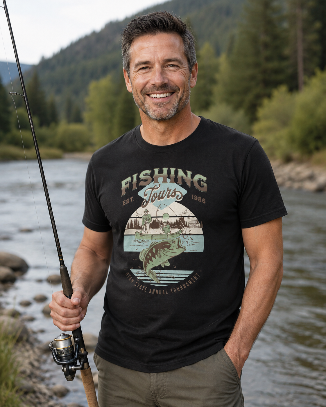FISHING TOURS t-shirt (+ FREE KOOZIE)
