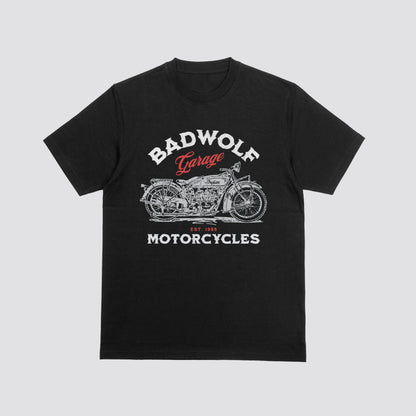 BADWOLF Motorcycles t-shirt (+ FREE KOOZIE)