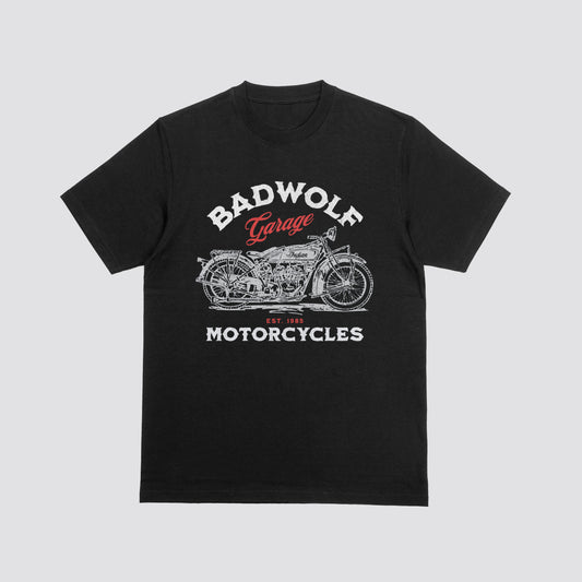 BADWOLF Motorcycles t-shirt (+ FREE KOOZIE)