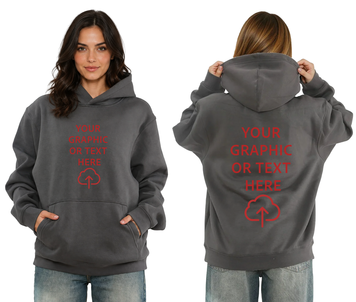Ladies Custom Printed Oversized Hoodie - DTF printing
